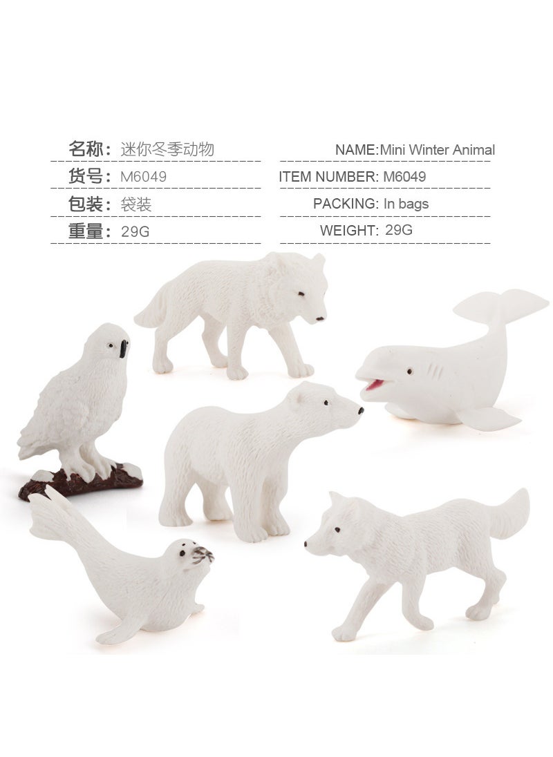 Mini Arctic Animal Figures Set M6049 winter animal model 29g 