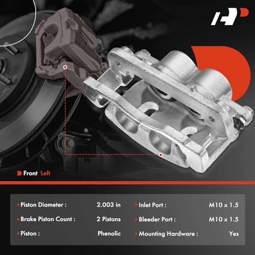 A-Premium Disc Brake Caliper Assembly Compatible with Select Select Cadillac, Chevy and GMC Models - Escalade, Silverado 1500, Avalanche, Suburban, Express, Sierra, Yukon XL and more - Front Driver - Image 2
