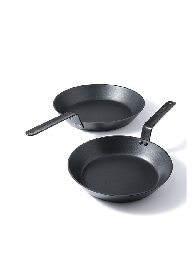 Sensarte 2 Piece Swiss Coating Frying Pan Set, 26 and 30 CM, Non-stick, Oven Safe & Dishwasher Safe, Induction Compatible, PFOA PFOS Free - Black with Black Handles - Image 3