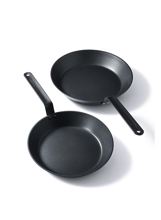 Sensarte 2 Piece Swiss Coating Frying Pan Set, 26 and 30 CM, Non-stick, Oven Safe & Dishwasher Safe, Induction Compatible, PFOA PFOS Free - Black with Black Handles - Image 5