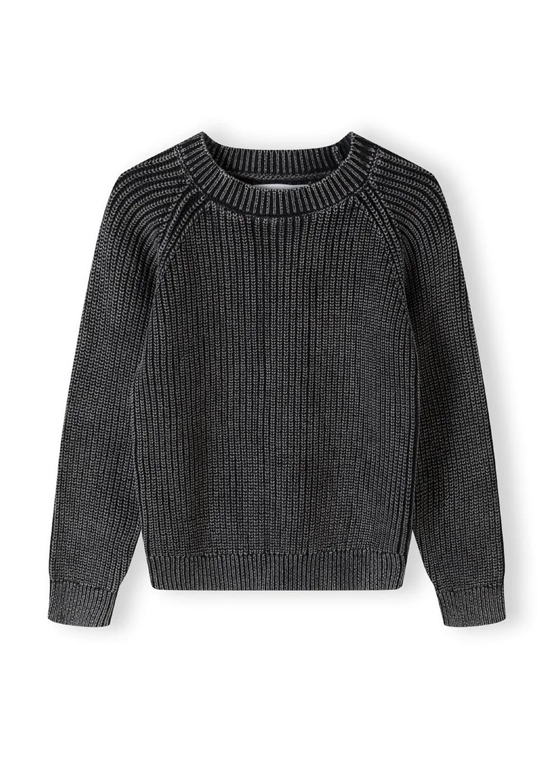MINOTI Kids Boys Washed Effect Cotton Jumper With Raglan Sleeves
