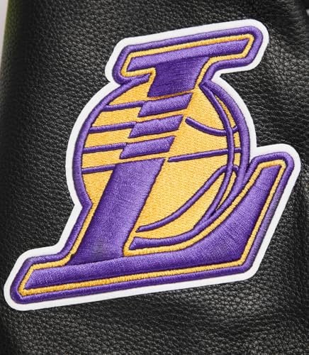 Pro Standard MENS NBA LOS ANGELES LAKERS RETRO CLASSICS VARSITY JACKET EGGSHELL/PURPLE XL - Image 5