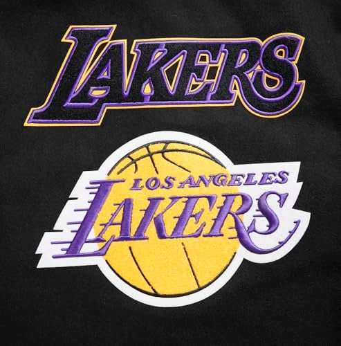 Pro Standard MENS NBA LOS ANGELES LAKERS RETRO CLASSICS VARSITY JACKET EGGSHELL/PURPLE XL - Image 4