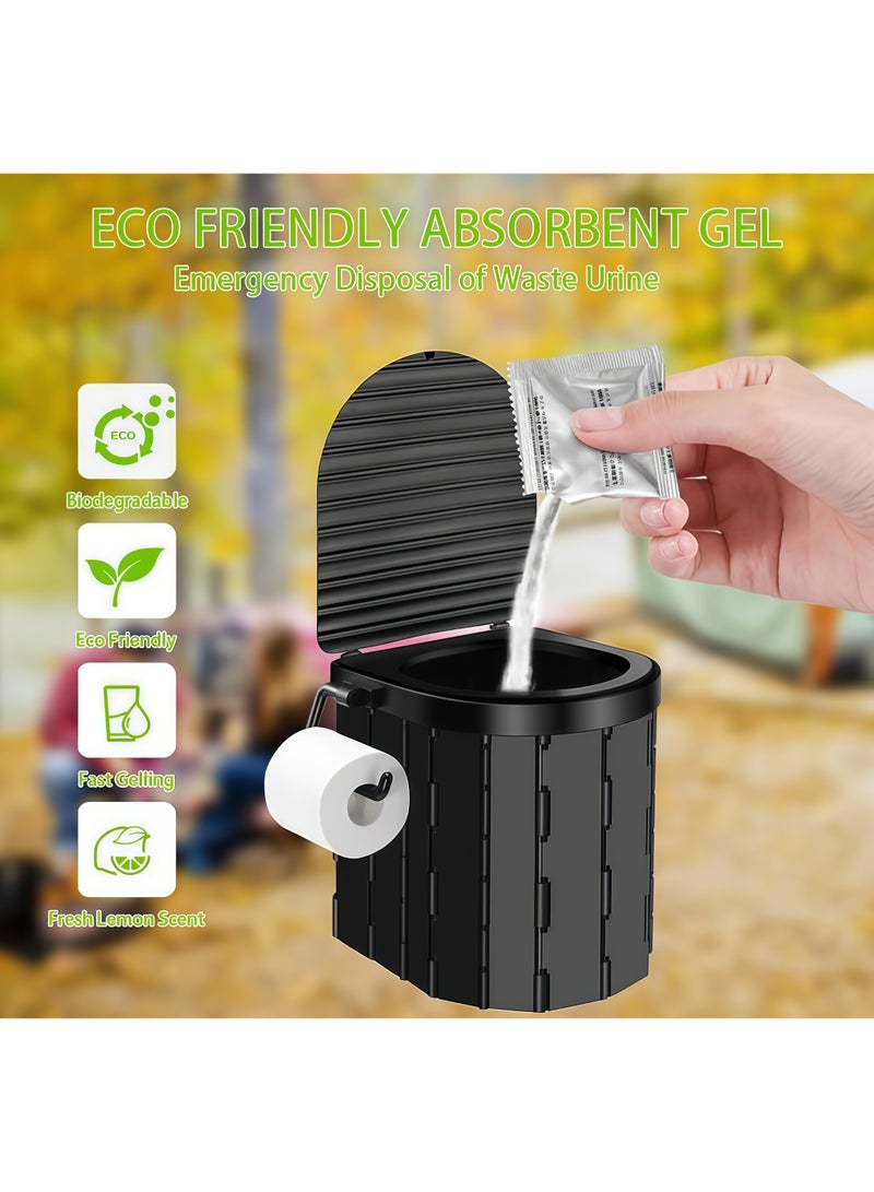 Portable Toilet Kit, Camping Toilet with Pop-Up Privacy Tent and Poo Gel Toilet Bags, Washable Outdoor Shower Toilet, for Changing Room, Camping, Beach, Hiking - Image 5