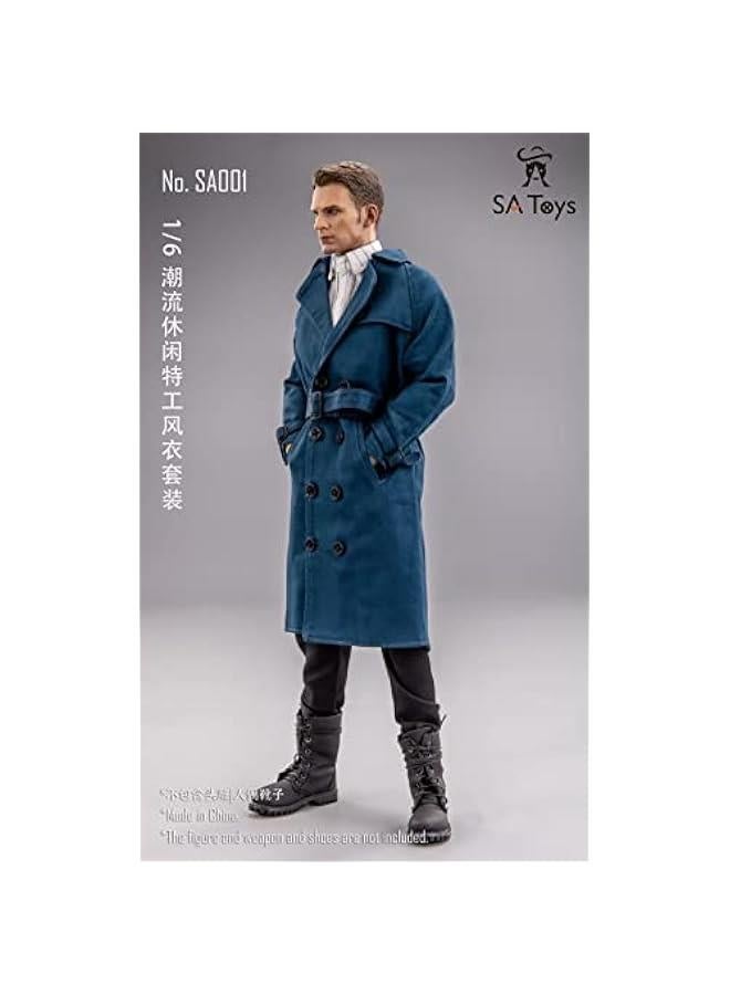 1/6 Scale Figure Doll Clothes, Trench Coat Suit, Shirt+Trench Coat+Pants+Belt Outfit Costume for 12 inch Male Action Figure Phicen/TBLeague CM207(C)  - Image 5