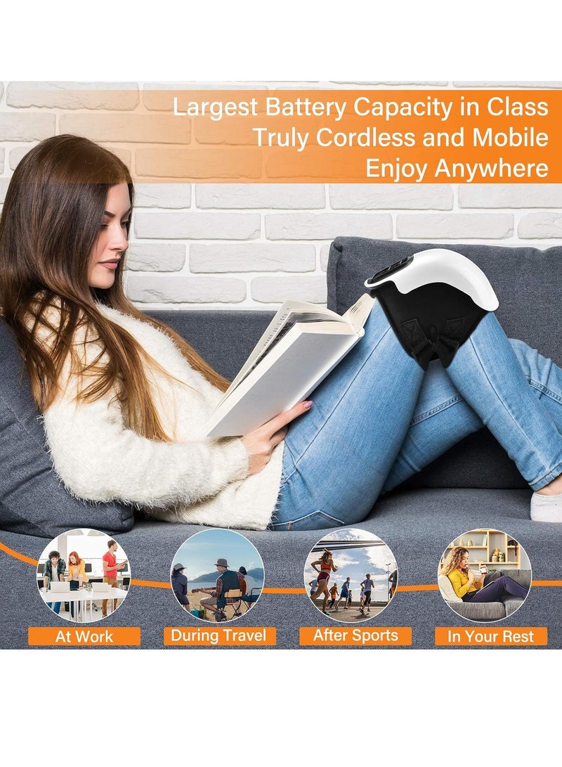 إلترازون Cordless Knee Massager, FDA Registered, Infrared Heat and Vibration Knee Pain Relief for Swelling Stiff Joints, Stretched Ligament and Muscles Injuries, Upgraded with Long Knee Straps - Image 4