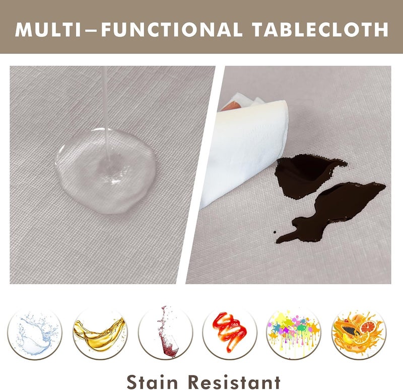 Nasitos 2 Pack Vinyl Silver Tablecloth Rectangle 60x102 Inch-Plastic Tablecloth for 6 Foot Rectangle Tables, Washable Spillproof Waterproof Tablecloth for Rustic Or Country Theme Weddings, Trade Shows - Image 2