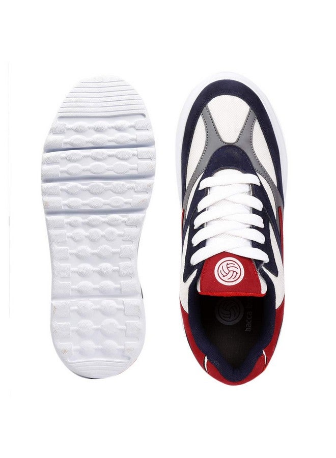 Bacca Bucci® Men's Urban Retro Blocked Fashion Sneaker/Sports for Walking, Party,Shopping,Running & Fun- Blue:Red, Size UK6 - Image 5