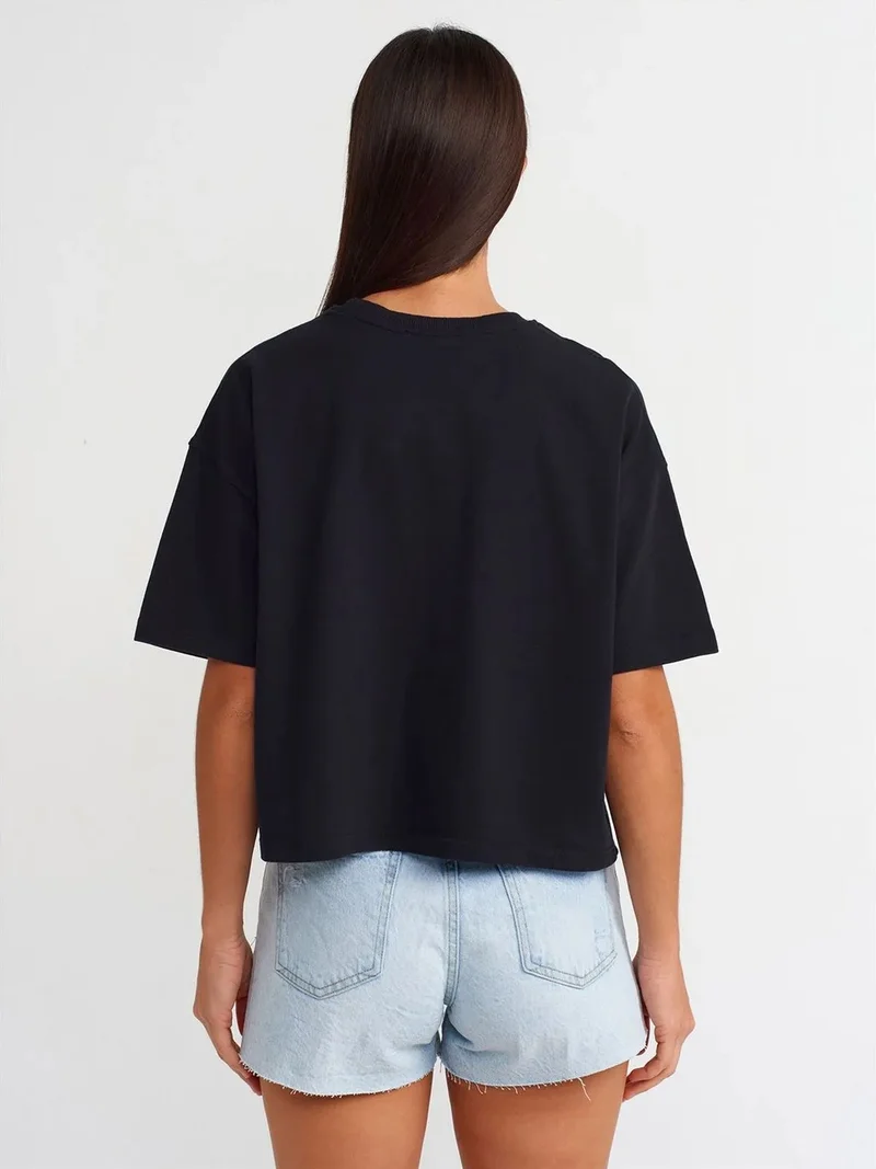 ديلفين DILVIN Oversized Cotton Crew Neck T-Shirt