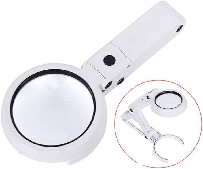 Meichoon Magnifier Glass Table Lamp,5X/11X Foldable Magnifying Lamp USB Powered,with 8 LED Lights,for Reading,Hobbies,Jewelry,Task Crafts or Workbench - Image 3