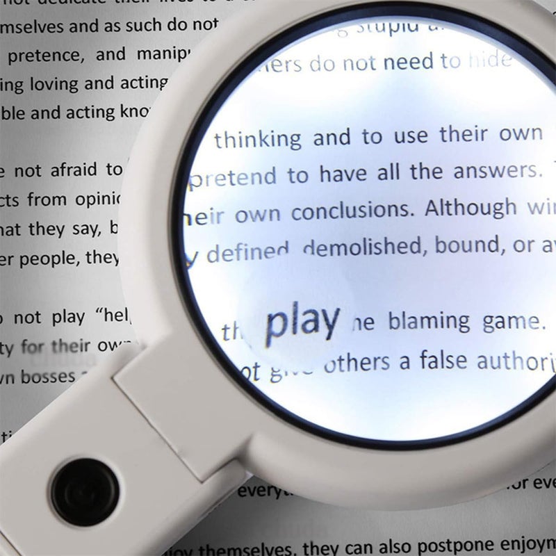 Meichoon Magnifier Glass Table Lamp,5X/11X Foldable Magnifying Lamp USB Powered,with 8 LED Lights,for Reading,Hobbies,Jewelry,Task Crafts or Workbench - Image 4