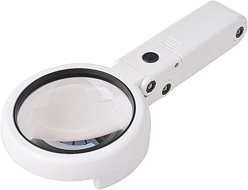 Meichoon Magnifier Glass Table Lamp,5X/11X Foldable Magnifying Lamp USB Powered,with 8 LED Lights,for Reading,Hobbies,Jewelry,Task Crafts or Workbench - Image 5