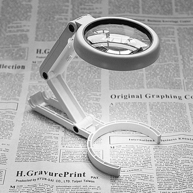 Meichoon Magnifier Glass Table Lamp,5X/11X Foldable Magnifying Lamp USB Powered,with 8 LED Lights,for Reading,Hobbies,Jewelry,Task Crafts or Workbench - Image 2