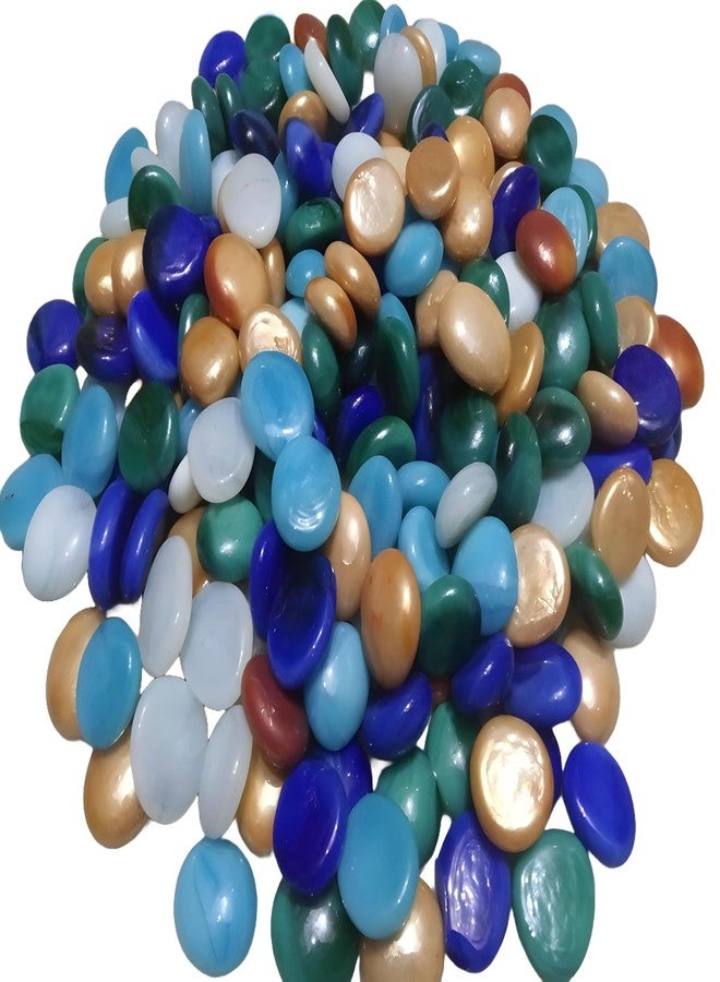 STONE HUB Decorative Multi Purpose Round Glass Pebble Stones for Plant Pots Vase Filler Aquarium Home Garden Outdoor Decoration (Multicolor, 450g) - Image 2