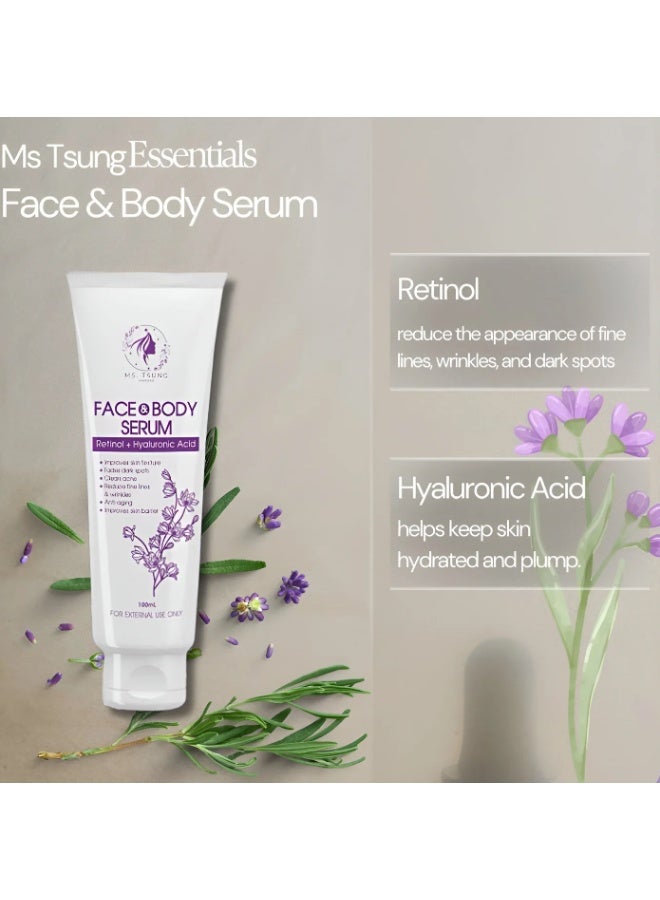 Ms Tsung Essentials Ms. Tsung Face & Body Serum: Retinol & Hyaluronic Acid – 100 Ml - Image 3