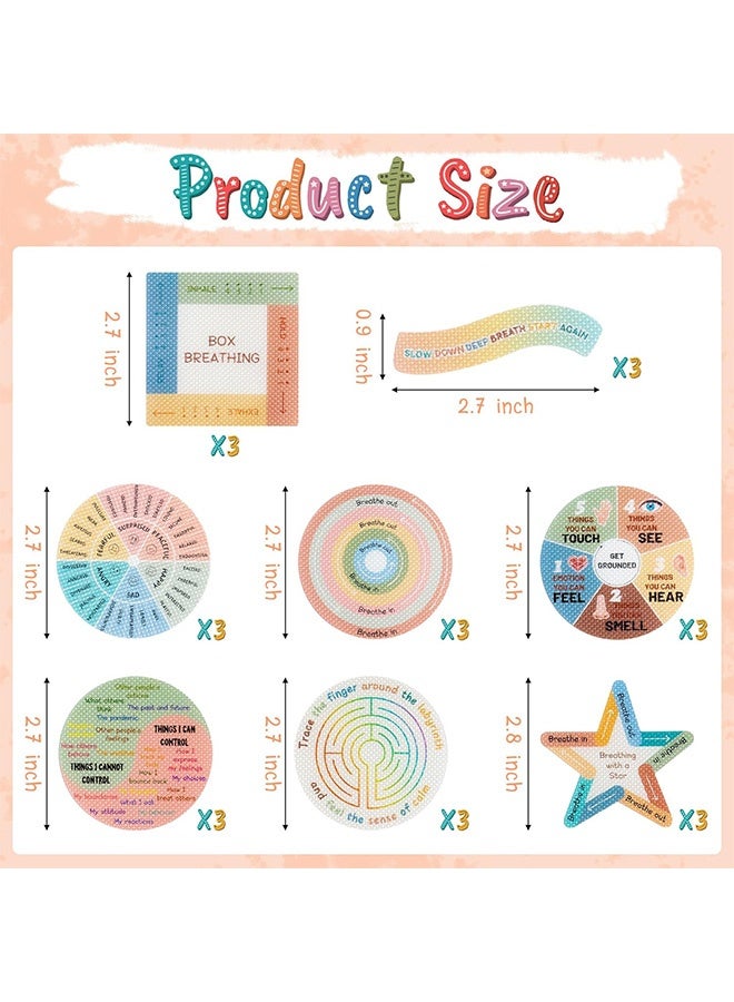 كوانتوم 24 PCS القلق الملصقات الحسية، الملصقات الحسية المهدئة، القلق الملصقات الحسية الملصقات لتخفيف الإجهاد Textured Calming Sticker for Teenss. - Image 2