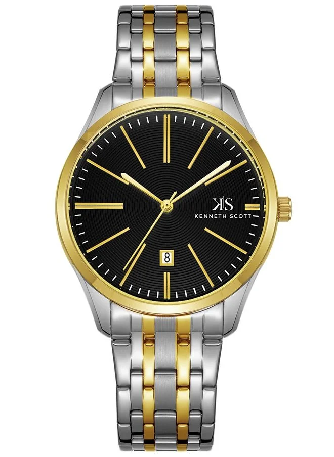 KENNETH SCOTT Kenneth Scott Men's Black Dial Analog Watch - K22015-TBTB