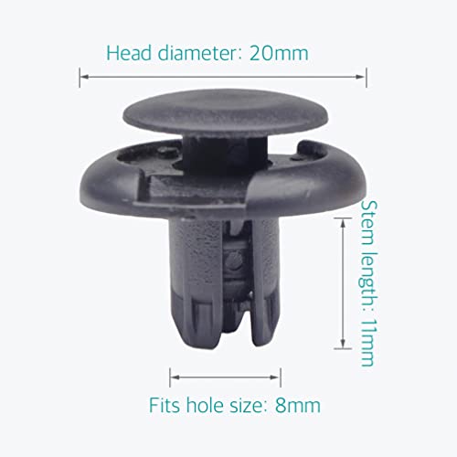 Lantee 50 Pcs Car Front Fender & Bumper Support Push-Type Retainer Clips for Honda Acura 91512-SX0-003 & Mitsubishi MU000319 - Image 2