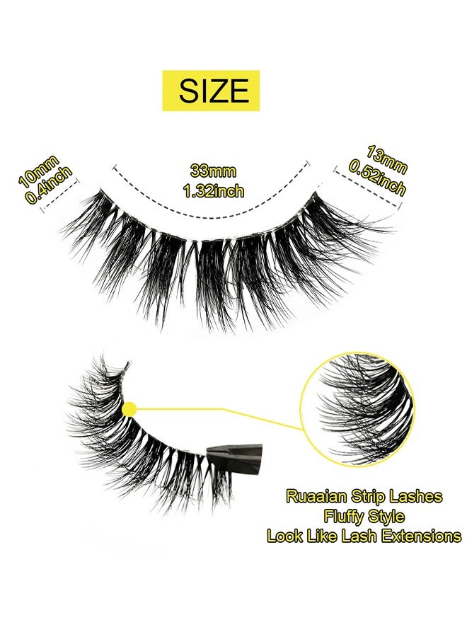 اتش اس الرموش الاصطناعية الطبيعية رموش فو المنك رموش العين Wispy ، 3D رقيق طويل الرموش الصناعية ، لينة مجعد Wispy دراماتيكي قابلة لإعادة الاستخدام ماكياج وهمية رموش العين 10 أزواج ، مثالية للاستخدام اليومي للفتيات - Image 4