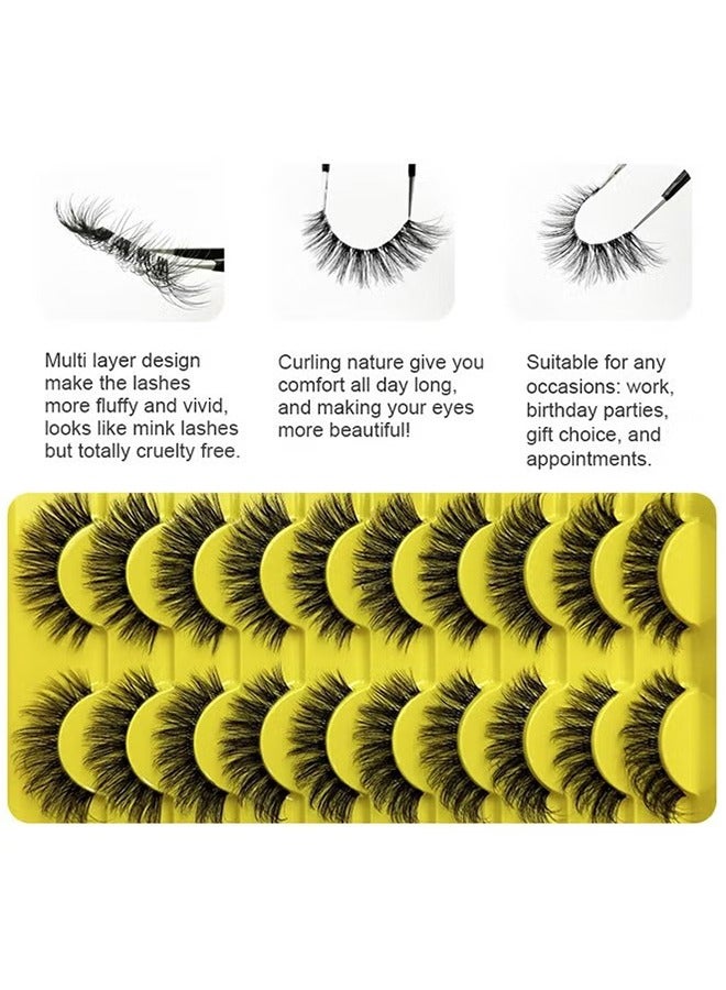 اتش اس الرموش الاصطناعية الطبيعية رموش فو المنك رموش العين Wispy ، 3D رقيق طويل الرموش الصناعية ، لينة مجعد Wispy دراماتيكي قابلة لإعادة الاستخدام ماكياج وهمية رموش العين 10 أزواج ، مثالية للاستخدام اليومي للفتيات - Image 5