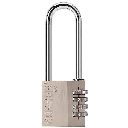 Zarker X50L - 4 Digit Heavy Duty Long Shackle Combination Lock, 1-Pack - Image 1