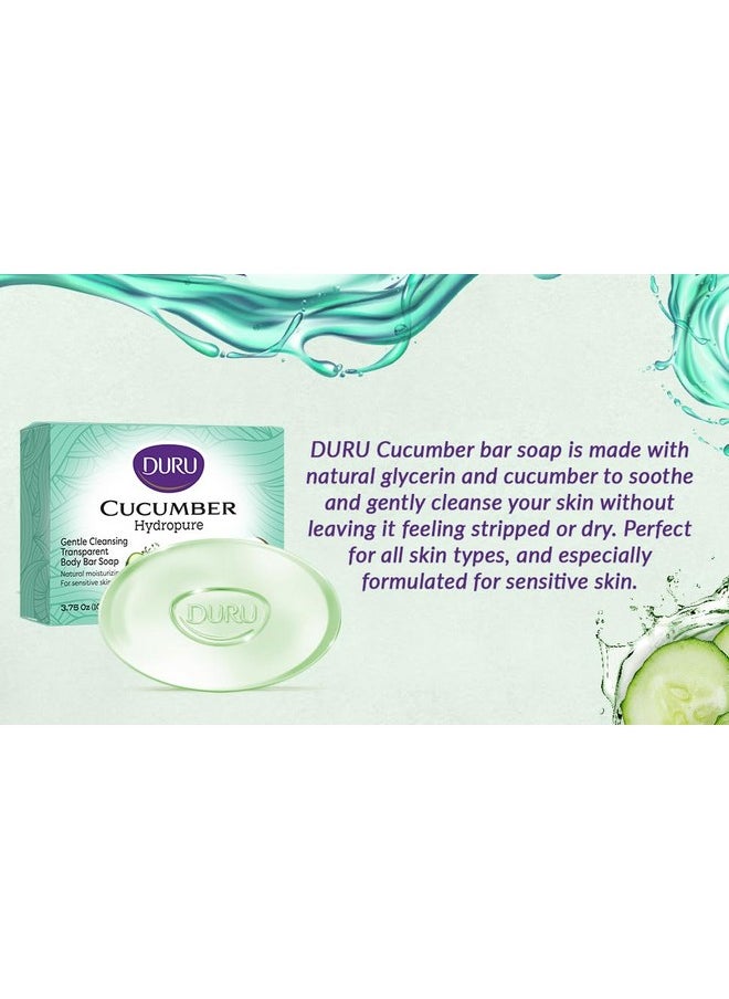Duru - Cucumber Glycerin Bar Soap Cleansing Bar Moisturizing Sensitive Skin - Vegan Transparent Paraben Free Alcohol Free Silicone Free Phthalete Free Gluten Free Body Wash - 3 Pack - Image 1