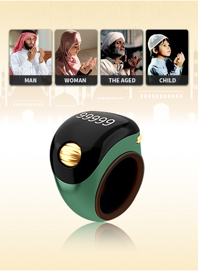 Generic Wearable Tasbeeh Ring, Rechargeable Smart Counter, Zikr Ring with OLED HD Screen and Vibration Reminder, 99999 Count Suitable for Focused Prayers, Meditation, and Spiritual Practice  - Image 1