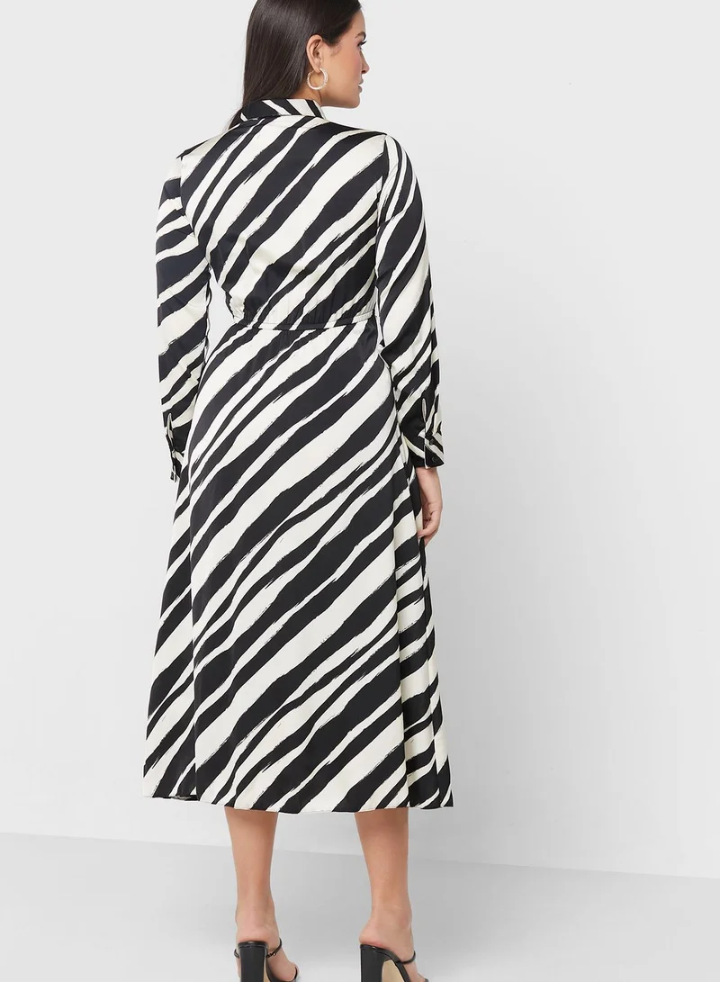 NEW LOOK Striped Tie Detail Shirt Dress