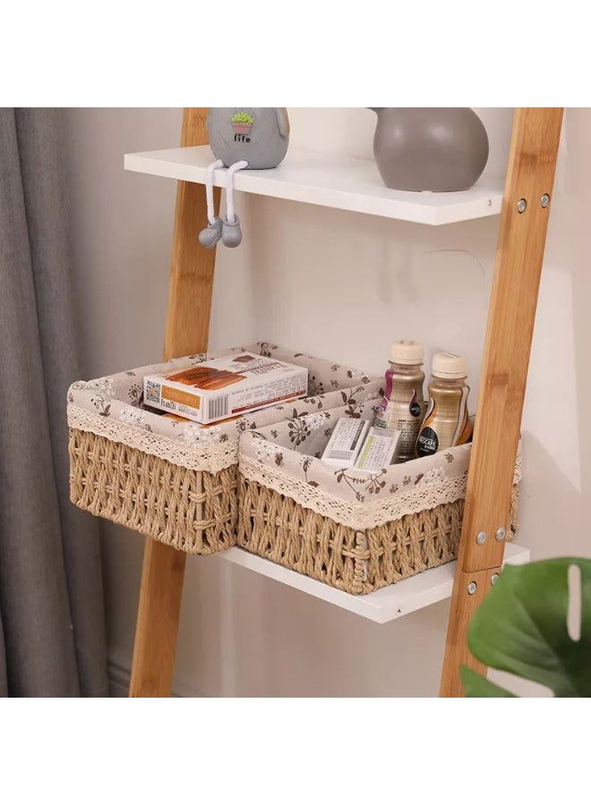 3-piece set – organizer and basket with lid – stylish woven design for rooms and storage T - Image 5