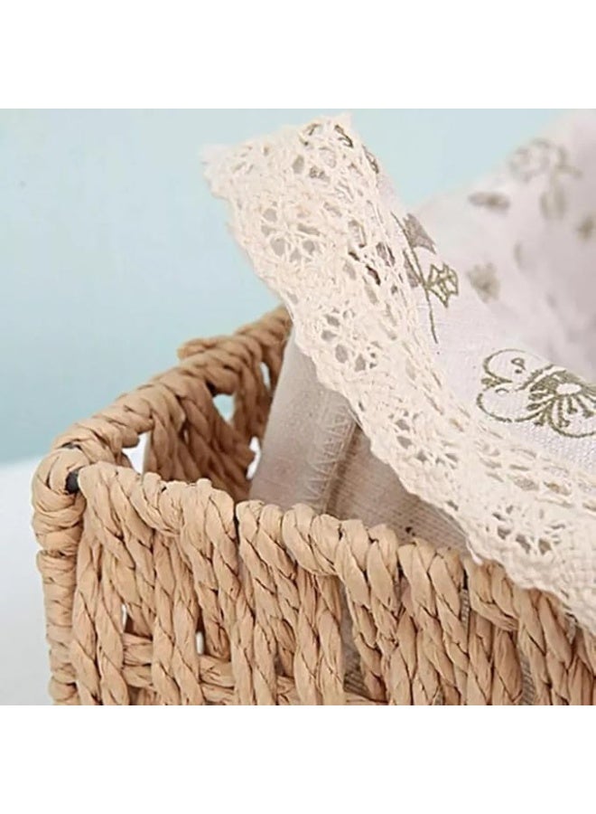 3-piece set – organizer and basket with lid – stylish woven design for rooms and storage T - Image 2