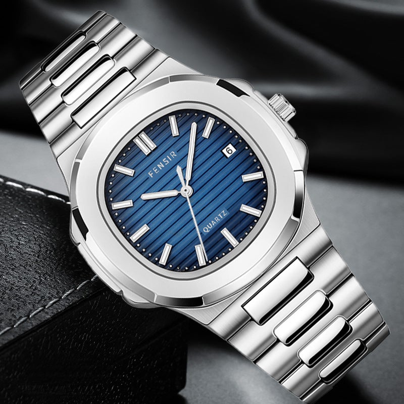 Fenshi 2030 Nautilus Casual Square Quartz Watch For Men, Stylish And Fashionable With Calendar, For Export, Large Dial - Image 4