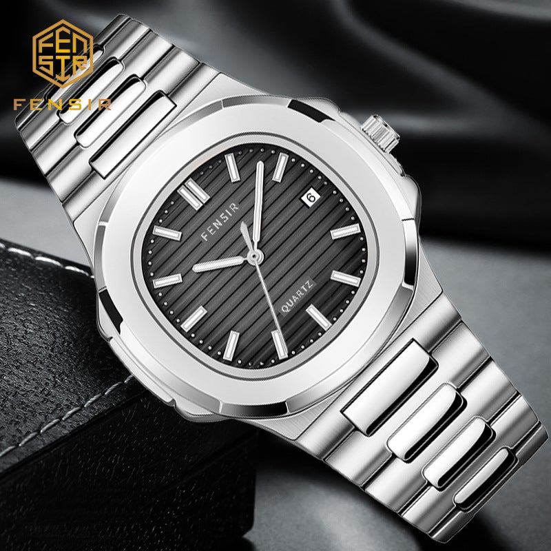Fenshi 2030 Nautilus Casual Square Quartz Watch For Men, Stylish And Fashionable With Calendar, For Export, Large Dial - Image 1