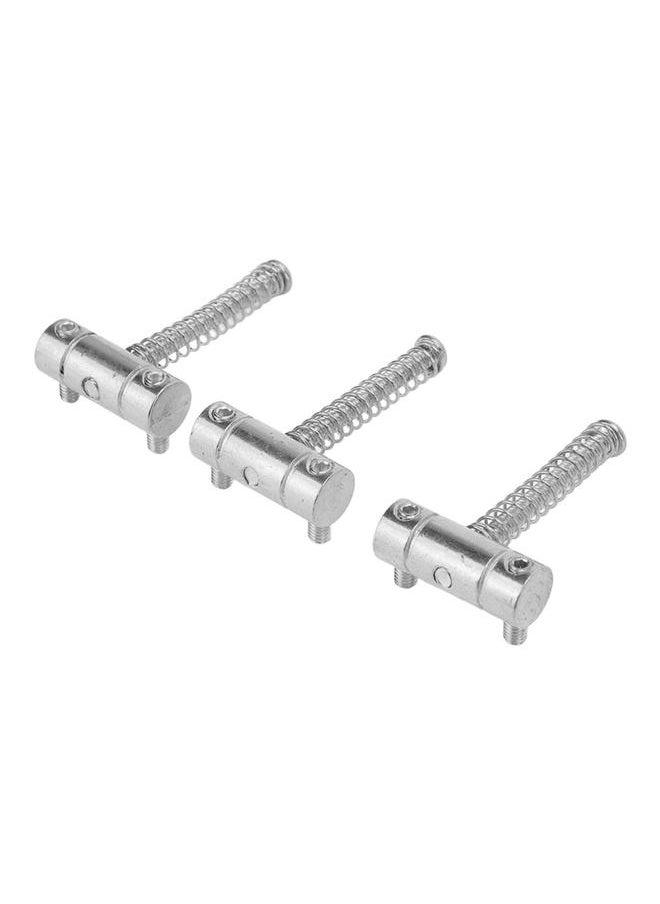 Thoraya - 3PCS Guitar Bridge Saddles Metal String Saddle with Wrench Stringed Instrument Accessories Silver - Image 1
