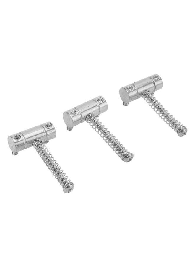 Thoraya - 3PCS Guitar Bridge Saddles Metal String Saddle with Wrench Stringed Instrument Accessories Silver - Image 1