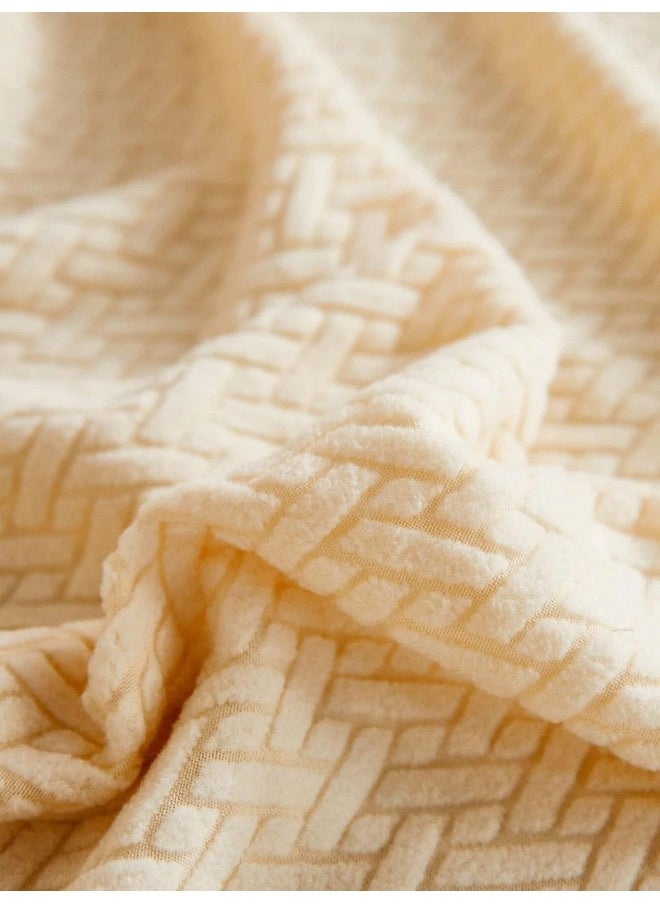 هاوس أوف كويرك غطاء أريكة من القماش المرن القابل للتمدد من House of Quirk Universal Single Seater Polar Fleece 220 GSM (وردي، مقعد واحد)  - Image 3