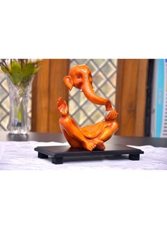 Mariner's Creation MARINER'S CREATION Resin And Marble Dust Modern Art Ganesha Idol, 20X10X20 CM, Copper Metalic  - Image 2
