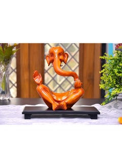 Mariner's Creation MARINER'S CREATION Resin And Marble Dust Modern Art Ganesha Idol, 20X10X20 CM, Copper Metalic  - Image 1