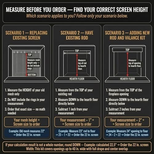 Midwest Hearth Fireplace Screen Mesh Curtain, 25 in. High - Made in USA, 19-Gauge Steel, 2 Panels - Black - Image 3