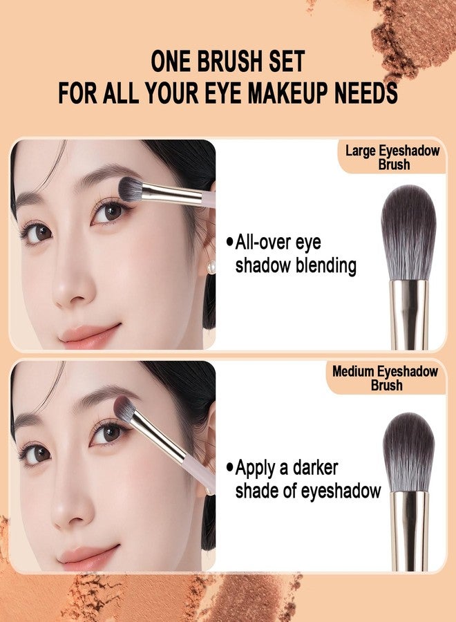 BEAUTYFACTOR 8Pcs Eye Makeup Brush Set, Professional Eyeshadow Makeup Brushes Under Eye with Synthetic Nose Contour Brush Angled Eyebrow Brushes for Liquid, Powder Blending Contouring Concealer Brows Eye shadows - Image 4