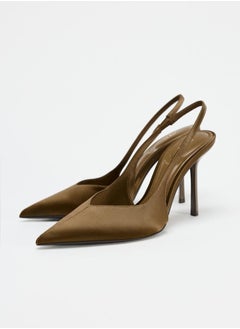 Zara Satin-effect slingback heels  - Image 2