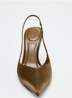 Zara Satin-effect slingback heels  - Image 3