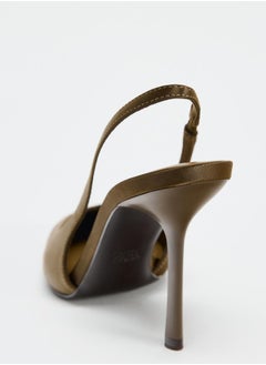 Zara Satin-effect slingback heels  - Image 4