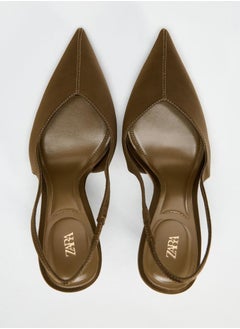 Zara Satin-effect slingback heels  - Image 5