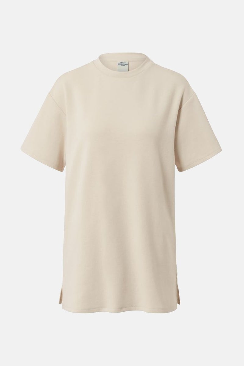 Tchibo Women Sportswear Fit Short Sleeves Training Top, Beige  - Image 3