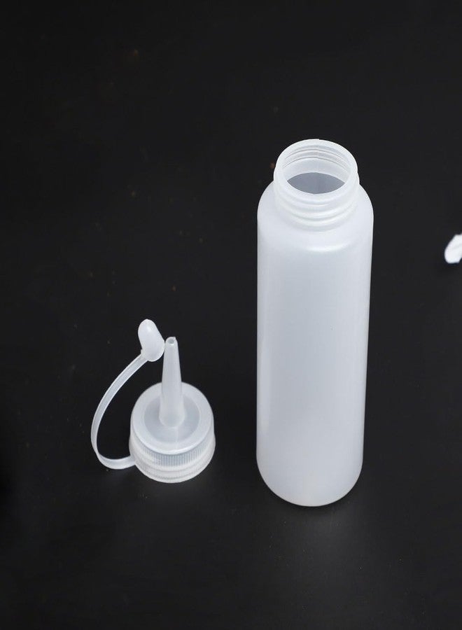 PUTHAK Plastic Condiment Squeeze Bottle Ketchup Mustard Honey Sauce Dispenser Bottle with Twist On Cap Lids and Discrete Measurements - 200 ML (White, Pack of 2) - Image 4