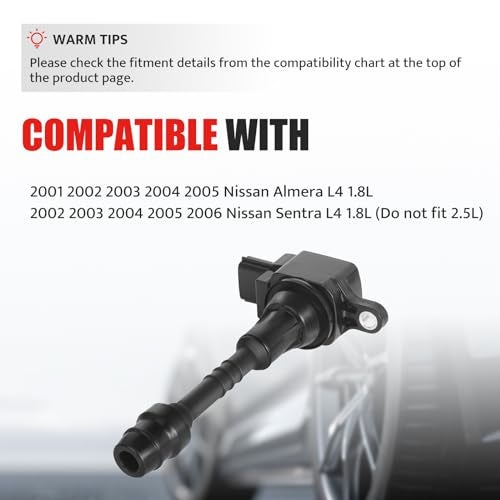 NPAUTO Ignition Coil Pack Compatible with L4 1.8L/1.8 Nissan Sentra 2002 2003 2004 2005 2006, Nissan Almera 01 02 03 04 05, UF351 C1397, Set of 4 - Image 3