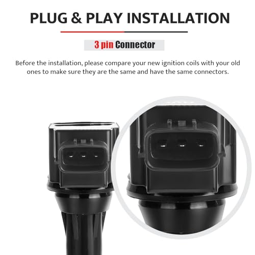 NPAUTO Ignition Coil Pack Compatible with L4 1.8L/1.8 Nissan Sentra 2002 2003 2004 2005 2006, Nissan Almera 01 02 03 04 05, UF351 C1397, Set of 4 - Image 5