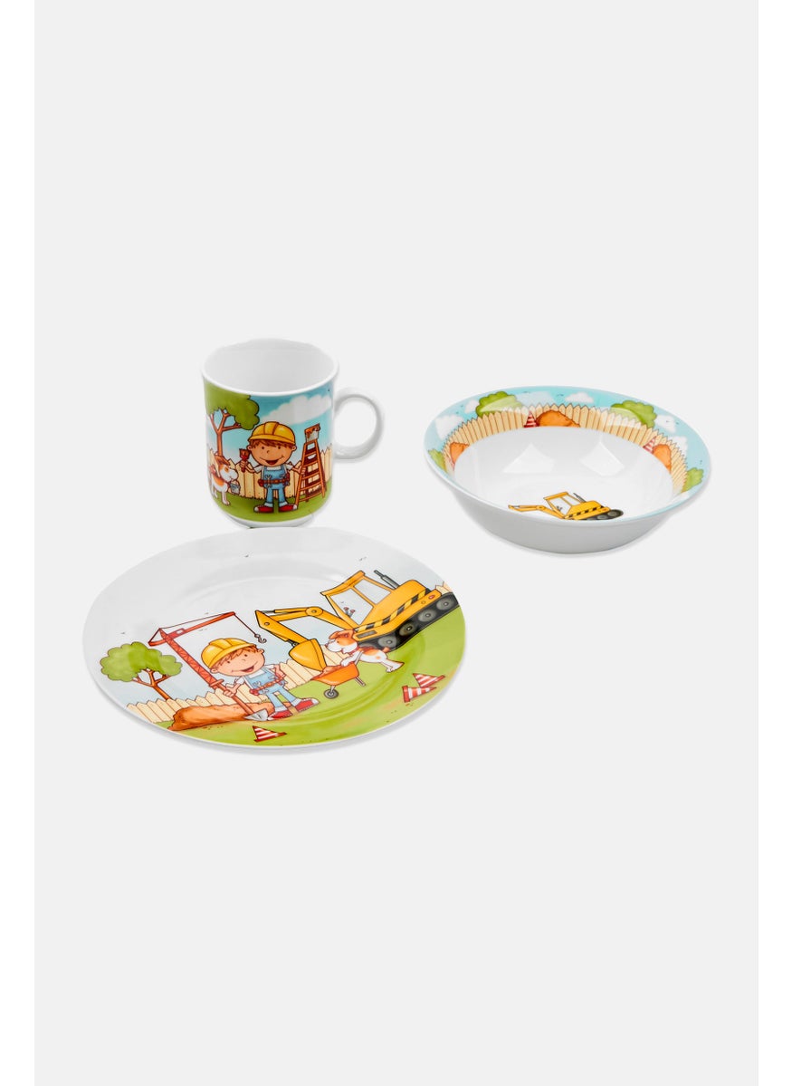 Ritzenhoff & Breker 3 Piece Construction Worker Kindergedeck Children Set, Yellow Combo  - Image 2