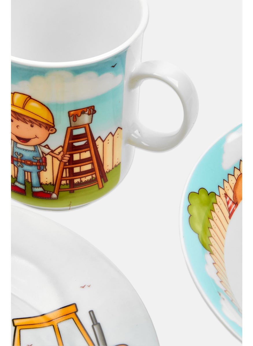 Ritzenhoff & Breker 3 Piece Construction Worker Kindergedeck Children Set, Yellow Combo  - Image 3