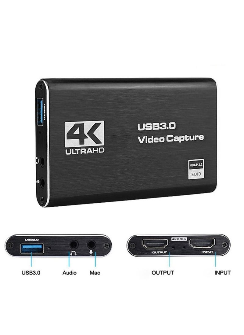 ماركة غير محددة - بطاقة التقاط الفيديو 4K ، USB 3.0 1080P 60fps HDMI جهاز التقاط الصوت والفيديو ، Full HD 1080P لتسجيل الألعاب ، بث مباشر - Image 1